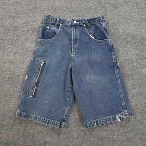 Vintage Zonz Shorts Mens 28 Blue Denim Carpenter Cargo Jorts Street Baggy 90s